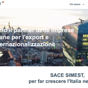 la home page di sace simest